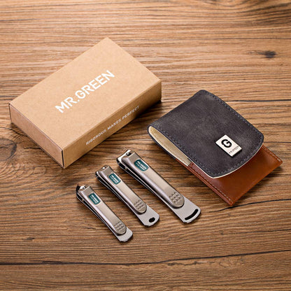 MR.GREEN Nail Clipper 4Pcs Set, Stainless Steel Manicure Pedicure Set, Medical Grade Grooming Kit with Travel Case Gift Box for Man & Woman