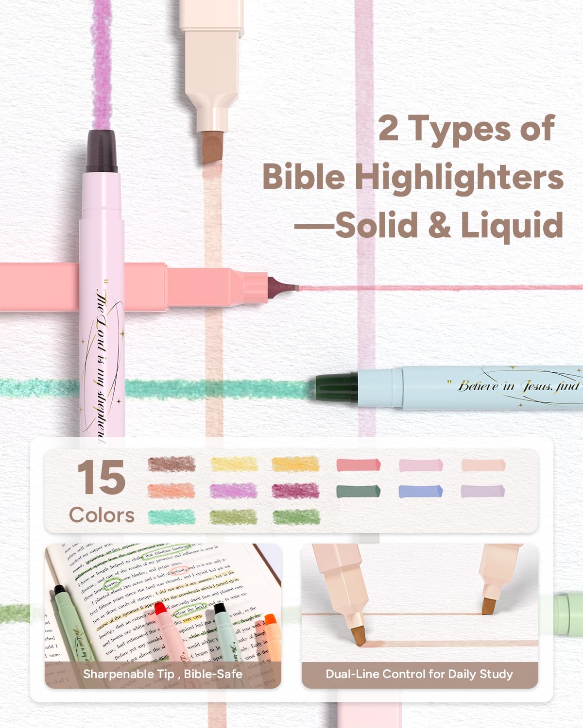 WEMATE 146PCS Bible Journaling Kit with Bag, No Bleed Highlighters and Pens, Tabs, Prayer Cards, Washi Tape, Sticky Notes, Annotation Study Supplies, Christian Gift for Women, College Stationery
