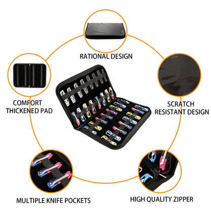 QEES Knife Case,Knife Display Case for 32 Slots Pocket Knives,Knife Organizer Folding Knife Holder,Pocket Knife Storage Collection Box for Men Survival,Outdoor, Kitchen, EDC Mini Knife.