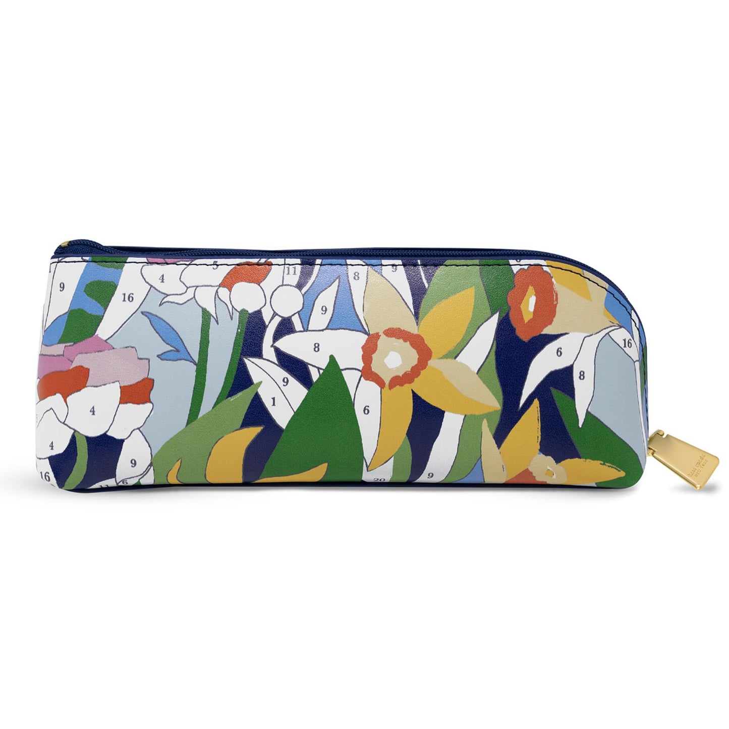 kate spade new york Pen and Pencil Case with Office Supplies, Zip Pouch Includes 2 Pencils, Sharpener, Eraser, and Ruler, Paint by Numbers