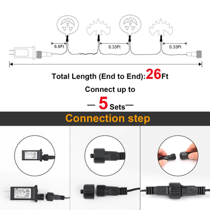 HAYATA Halloween String Lights - 70 LED 29.5Ft Pumkin & Bat Light with 30v Plug in - Extendable 8 Modes Fairy Timer Function Lighting Outdoor Garden Yard Home Halloween Party..