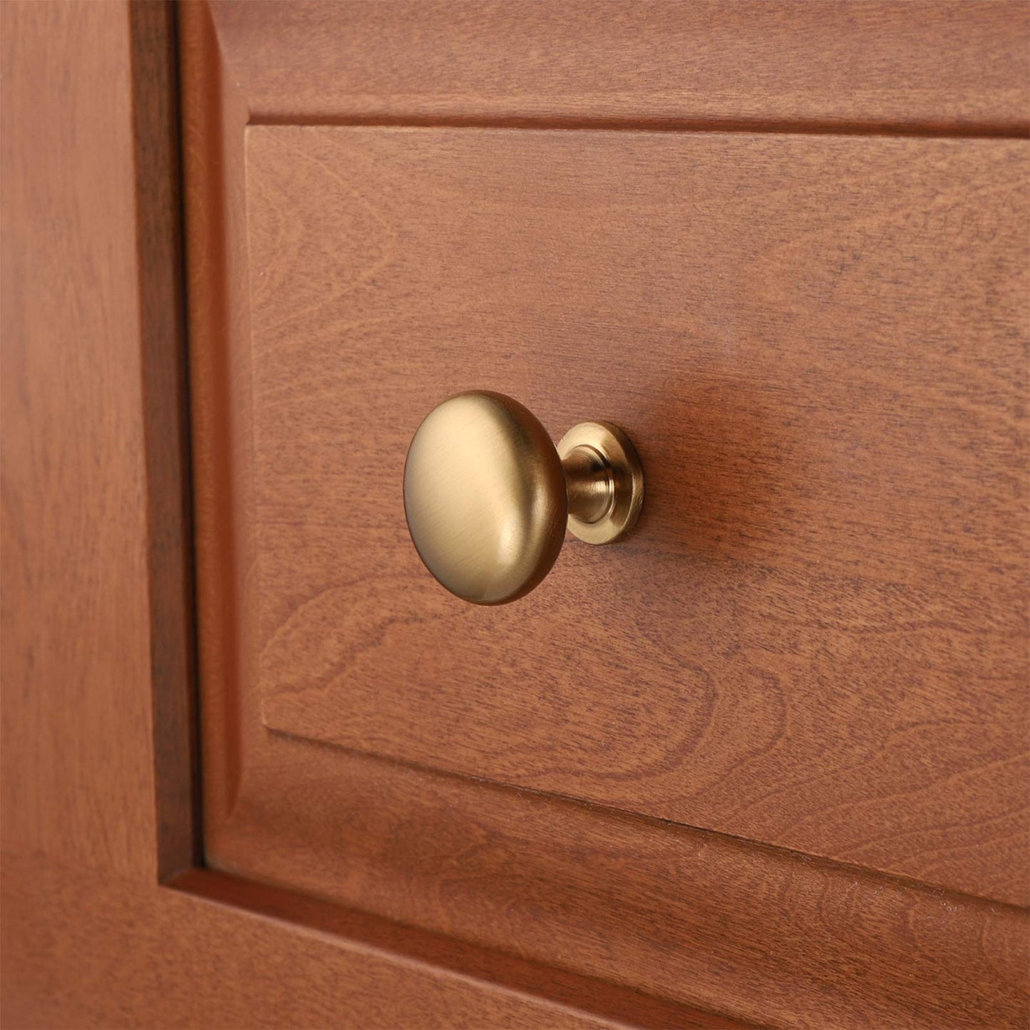 NIZADO Aged Brass Knobs 12 Pack, Solid Warm Gold Cabinet Knobs, Antique Brass Drawer Knobs, Champagne Bronze Kitchen Cabinet Hardware,Diameter 1-1/5"