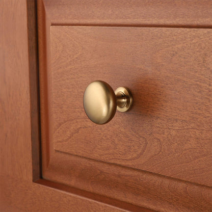 NIZADO Aged Brass Knobs 12 Pack, Solid Warm Gold Cabinet Knobs, Antique Brass Drawer Knobs, Champagne Bronze Kitchen Cabinet Hardware,Diameter 1-1/5"