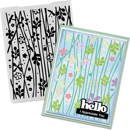 Flowers Branches Plastic Embossing Folders for Card Making Background Scrapbooking Plastic Template Photo Album Card Paper Handmade DIY Craft Decoration Template Molds
