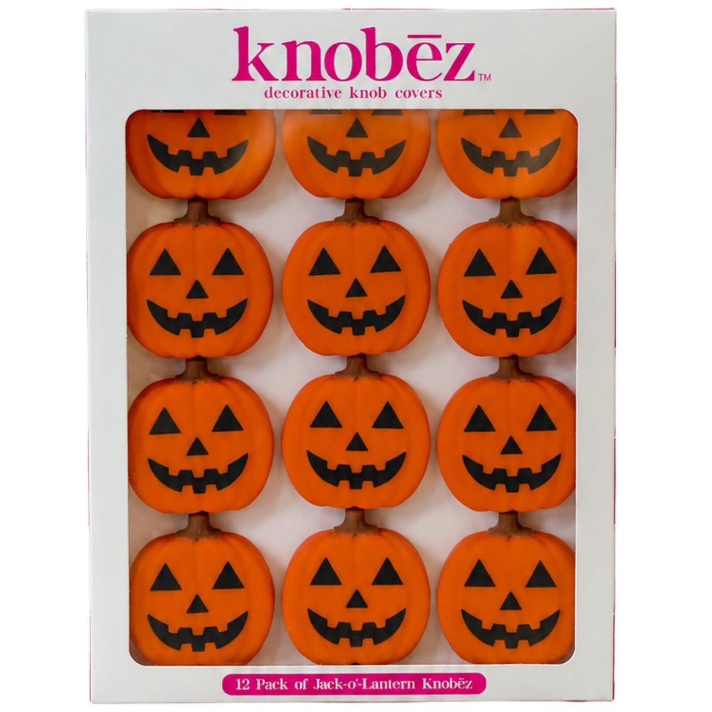 Knobēz 12pk Jack o Lantern Decorative Knob Covers for Halloween Decor