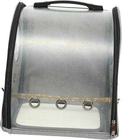 Totority Bird Carrier Backpack for Travel Comfortable Parrot Carrying Bag with Smooth Zipper Transparent Breathable Design for Birds for Outdoor Use Includes Perch for Comfort