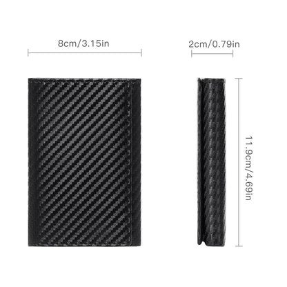 LOUEBICA Leather Trifold Wallet for Men RFID Blocking Minimalist Front Pocket Wallets with ID Window