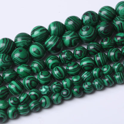 8MM Green Malachite Round Loose Beads Natural Gem Beads Crystal Energy Stone Beads for Jewelry Making DIY Bracelet Necklace