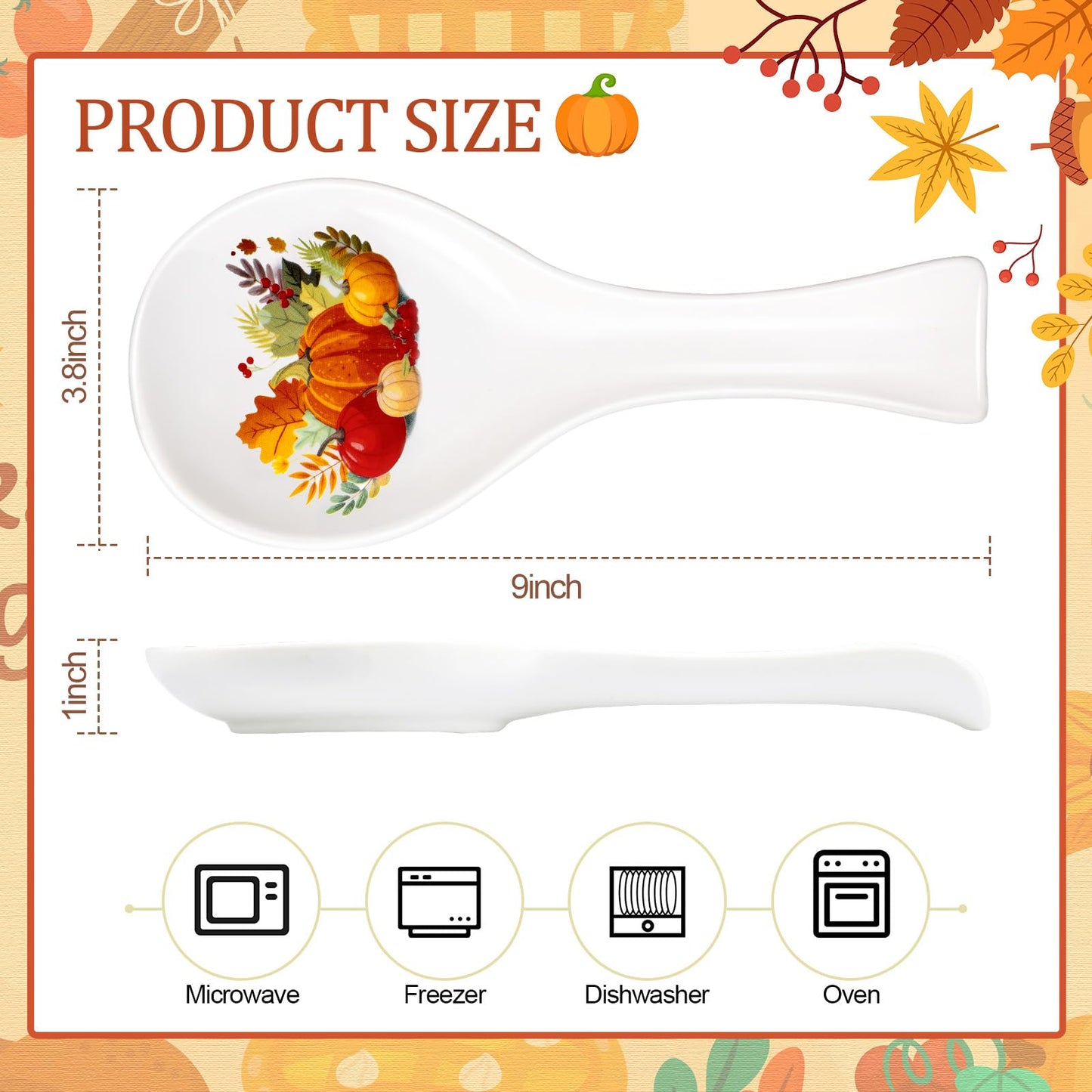 Potchen Spoon Rest Flower Utensil Holder Ceramic Spoon Rest for Stove Top Kitchen Decoration Kitchen Accessories Housewarming Gift for Coffee Bar(Pumpkin)
