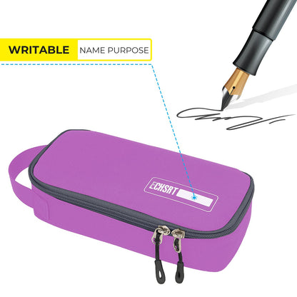ECHSRT Large Pencil Case, Aesthetic Pen Pouch with Big Capacity, Minimalist Portable Stationery Bag with Handle for Office Organizer Purple Pencil Cases