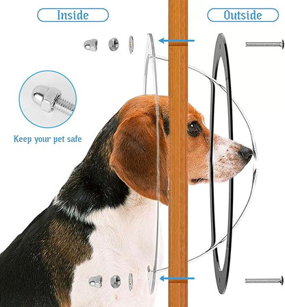 2 Pack Dog Fence Window, Clear Pet Bubble View Dome Door Peek Small Round Window for Doggie/Cat/Horse Outside Playground Garden Diameter 12.44 Inch Deep 4.92 Inch