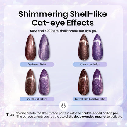 Beetles Cat Eye Gel Polish Set - 24Pcs 20 Colors Glitter Dark Color Changing Gel Nail Polish Kit with Base Gel Glossy Matte Top Coat Soak off UV DIY Nail Art Salon Ombre Black Nails Gift