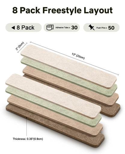 Small Cork Bulletin Board Tiles, Felt Wall Decor and Office Desk Accessories for Vision, Message Center, Picture and Prayer Board, Dorm, Room, Home Office Essentials and Organization(Linen Dusk)