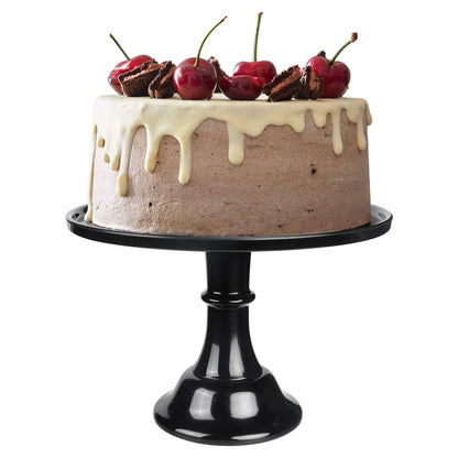 KLASKWARE Round Cake Stand Black 11" Melamine Cake Display Stand Dessert Cupcake Display Tray for holiday,Graduation,Wedding,Birthday,Party,Baby Shower,Anniversary,Ceremony,Christmas
