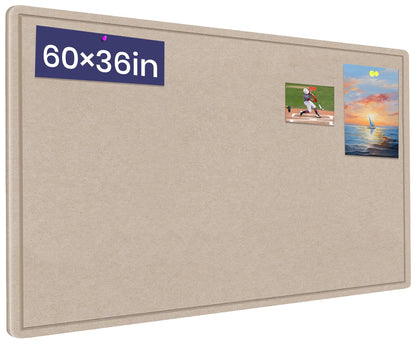 Large Cork Bulletin Board - 60 X 36 Inches With 30 Pushpins, 5' x 3' Pin Board for Walls, Self-Adhesive Felt Vision Board, Foldable Photo Board (Beige Brown)