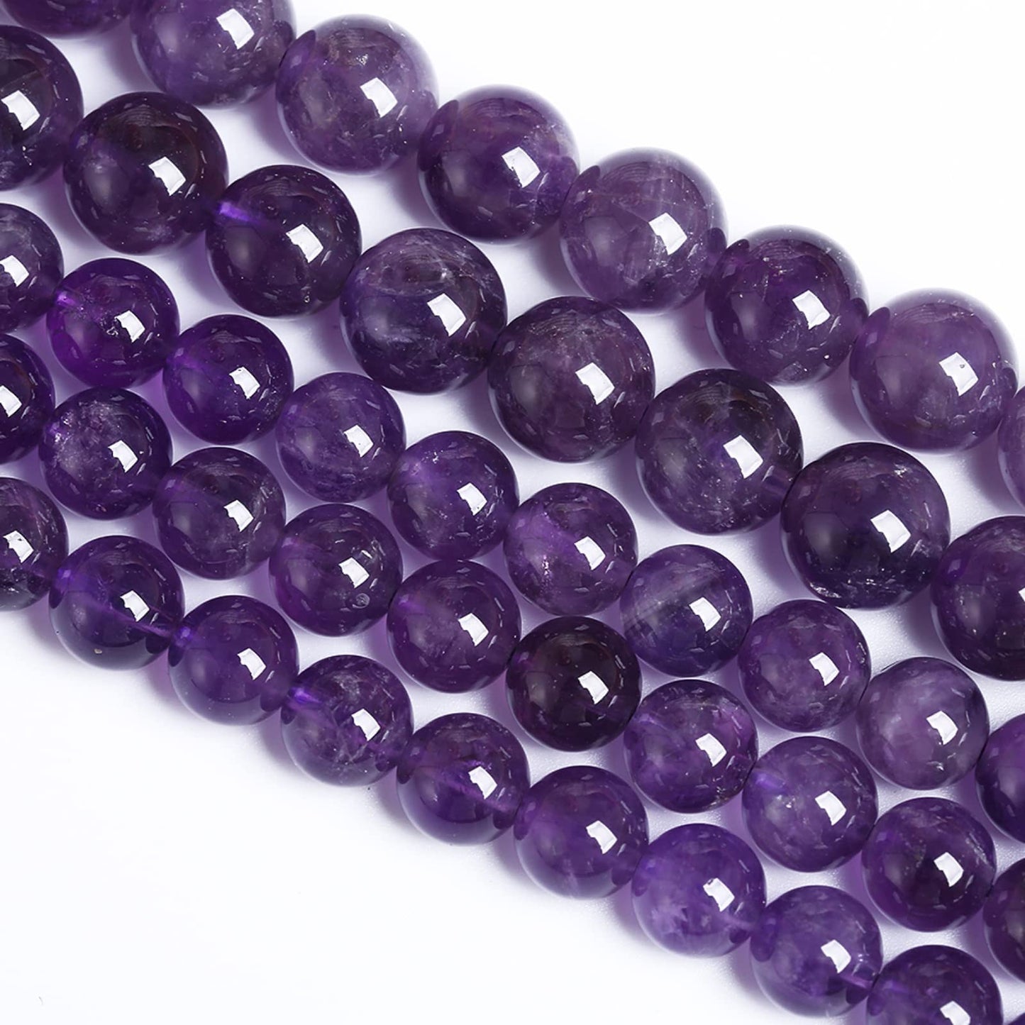 8MM 46PCS Natural Stone Purple Amethyst Crystal AAA Grade Quartz Beads for Jewelry Making DIY Bracelet