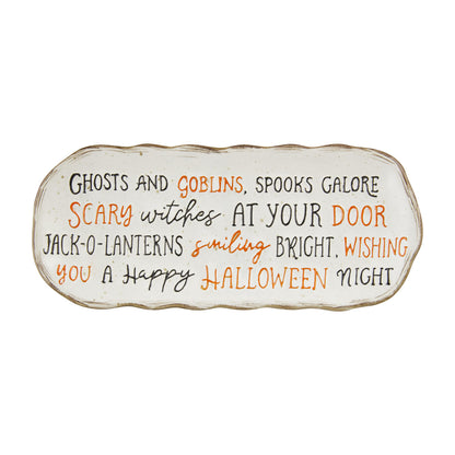 Mud Pie Stoneware Halloween Everything Plate, 9" x 4" wide, Orange