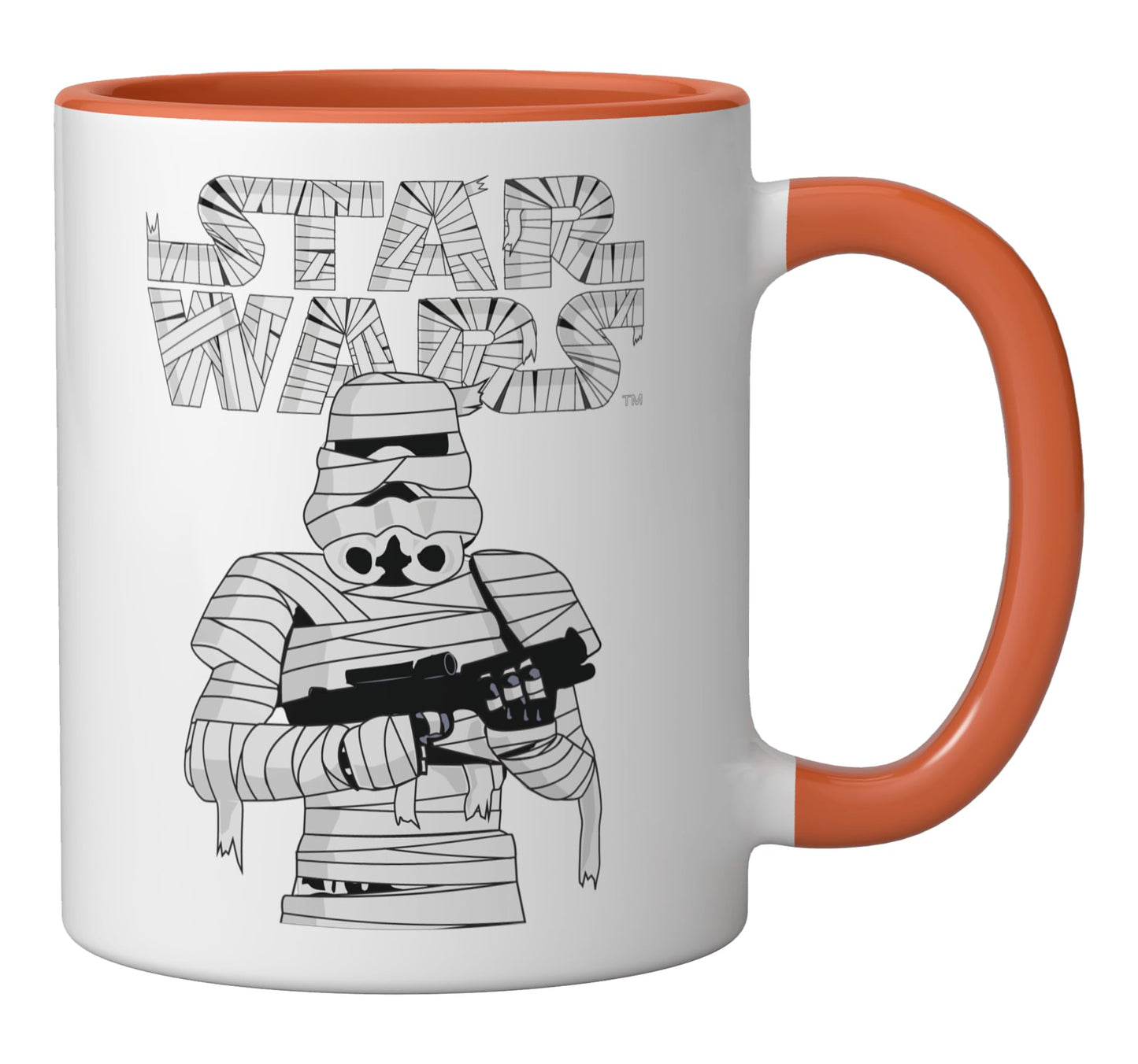 Star Wars Stormtrooper Mummy Halloween Ceramic Mug, Orange/White