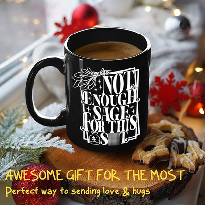 Not Enough Sage Tarot Card Skeleton Mug 11OZ - Witchy Gifts for Women - Gothic Gifts - Goth Spooky Witch Witchy Birthday Halloween Christmas Gift for Mom Wife Best Friend Bestie Grandma