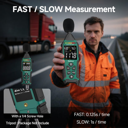 Power Supply Available Decibel Meter, Gedaye Sound Level Meter, A/C Weighted SPL Meter, Noise Measure Device 30-130dB, Noise Detector Sound Monitor Decibel Reader Classroom Factory Noisy Neighbor