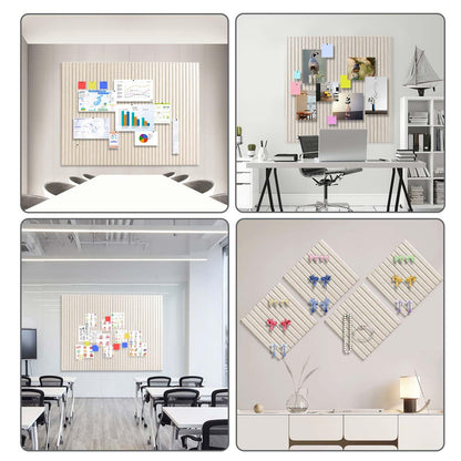 Large Cork Board for Office Decor, 48"x 36" - 1/2” Thick Felt Bulletin Board, 12 Pack Felt Board with Safe Removable Adhesive Tabs, Pin Board Cork Boards for Walls - Beige
