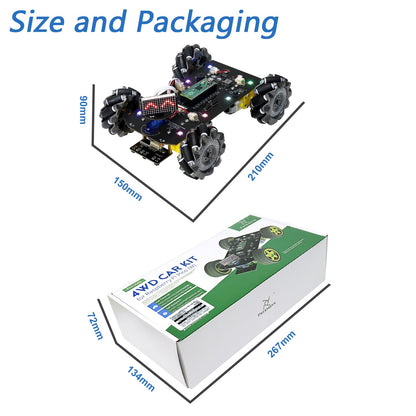 Freenove Mecanum Wheel Car Kit for Raspberry Pi Pico (Included) (Compatible with Arduino IDE), Dot Matrix Expressions, Obstacle Avoidance, Line Tracking, Light Tracing, Colorful Light