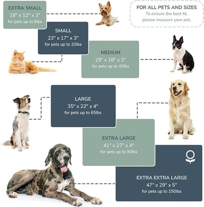 Naturepedic Organic X-Large Pet Bed - Super Plush Dog & Cat Beds - Ultra Supportive Dog Bed Mat - Ideal Pet Bed with No Polyurethane Foam - 41" x 27" x 4"