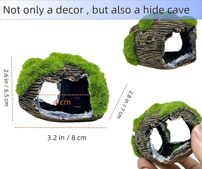 Aquarium Broken Barrel Fish Hide Caves, Cute Cichlids Guppy Small Fish Betta Shrimp Hide Caves Shelter, Fish Tank Shipwreck Themed Hide Hut Hideouts for Small Medium Fish Tank Breed Spawn