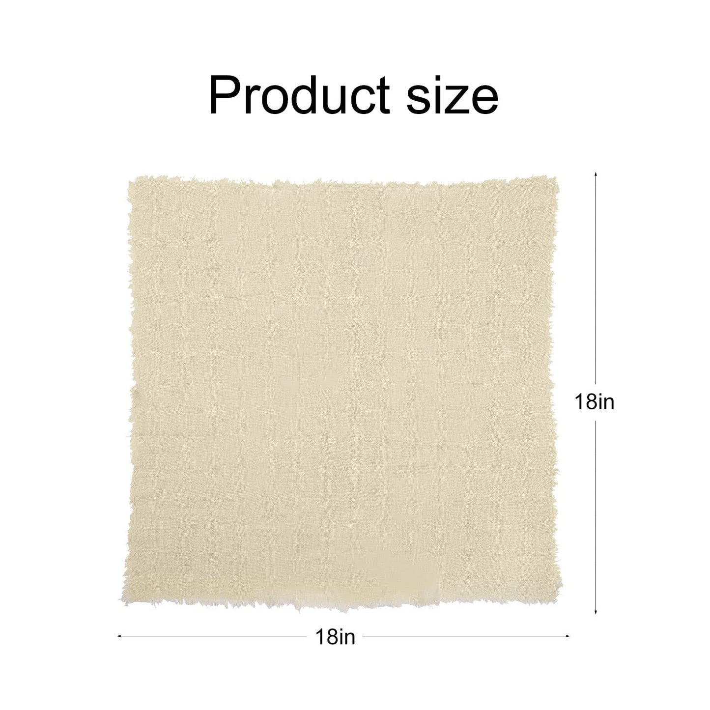 Handmade Cloth Napkins 100% Cotton Napkins with Fringe Set of 12,16.6 x 16.6 Inch Reusable Soft Napkins for Dinner,Rustic,Party,Weddings,Christmas,Thanksgiving Day,Halloween(Ivory)