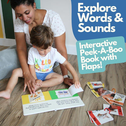 Speech Therapy Materials & Learning Toys for 1-2 Year Old, Preschool Learning Activities with Phonic Baby Flash Cards for 12 to 18 Months, Montessori Toys, First Words & Board Books by Pidoko Kids