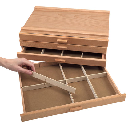HG Art Concepts Artists Storage Chests - Premium Studio Organizer for Paint Tubes, Brushes, Pencils, Markers, & More! - 4 Drawer - 2 Pack