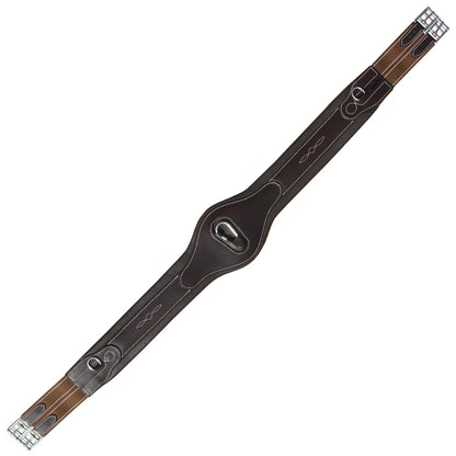 Exion Fancy Anatomic Snap Over Lay Girth Comfotable for Horse | English Horse Tack (54 inch/ 135 cm, Choco Brown-Leather Padding-Vegetable Tanned Leather)