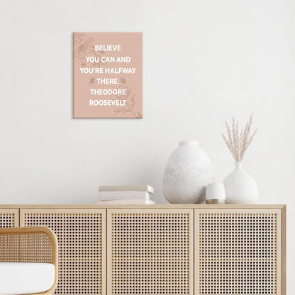 CHDITB Inspirational Canvas Wall Art, You Are Doing Best Wall Decor, Botanical Floral Line Art Poster,Positive Teamwork Affirmation Framed Posters For Office Women Bedroom Living Room Decor 8”X10”