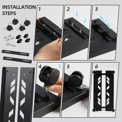 Adjustable Computer Tower Stand, Ventilated Mobile CPU Stand Fits Most PC Tower, Steel Desktop CPU Holder with Rolling Caster Wheels, PC Floor Cart Riser for Gaming Office Desk Accessories