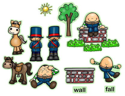 Story Time Felts Humpty Dumpty Felt Figures for Flannel Board Set 15 Pieces Toddlers Preschool Nursery Rhyme