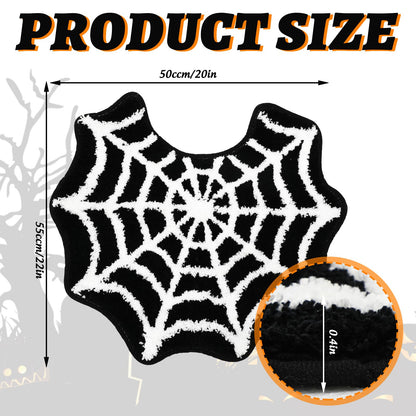 FYSUIMU Spider Web Bathroom Rug Black Halloween U-Shaped Toilet Rug Soft Bath Mat Non Slip Washable Floor Mat for Home Hotel Bathroom Restroom Entrance Decor