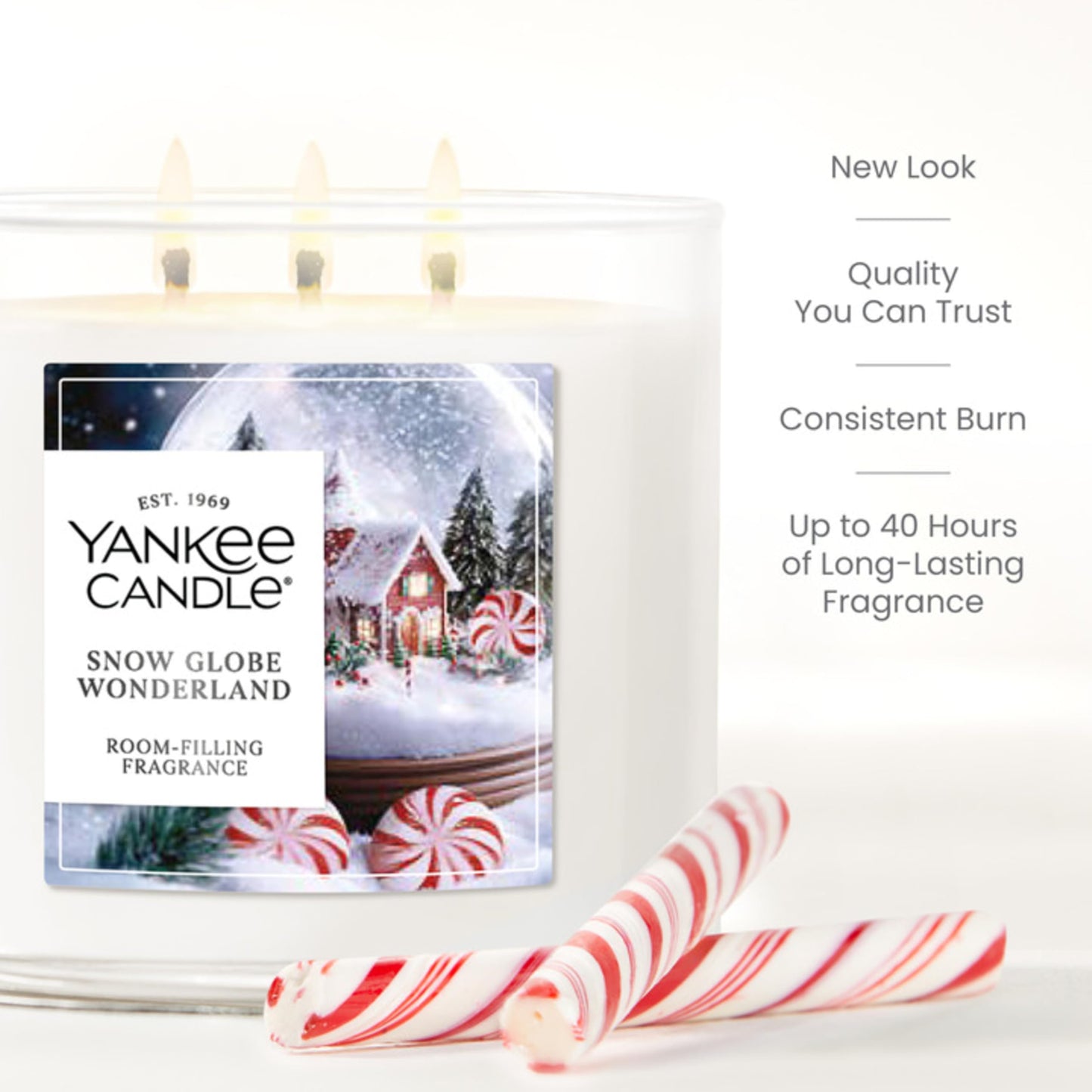 Yankee Candle Snowglobe Wonderland, Scented Candle, 14.5oz 3-Wick Candle Jar with up to 40 Hours Burn Time