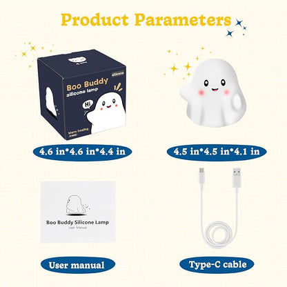 Rechargeable Night Light for Kids - Silicone Lamp with Touch Sensor for Kids Room - LED Squishy Night Light for Baby Nursery with 19 Interactive Sounds/3 Light Modes/30-Min Timer