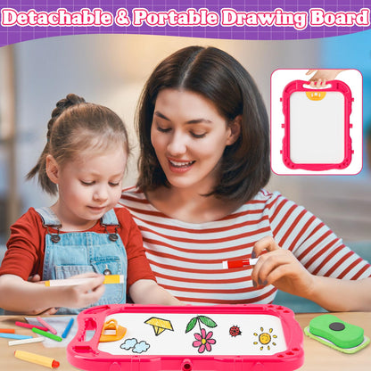Easel for Kids Chalkboard,Toddler Toys for 3+ 4 5 Year Old Girl Gifts,Double Sided Magnetic Kid Art Ease,Drawing Painting Board,Toddler Easel Learning Toys for 3+ 4 5 Girl Birthday Gifts