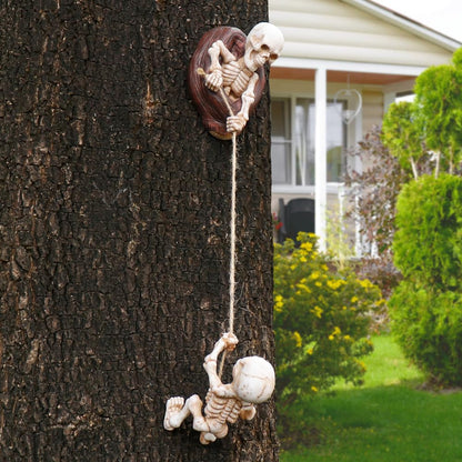 TB TIBAG Skeletons Climbing Tree Sculptures Gothic Garden Decors - Mini Skeletons Tree Huggers Outdoor Halloween Decorations Yard Art Garden Statues