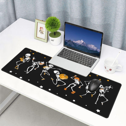 Dancing and Musical Skeletons Mouse Pad Large Gaming Mousepad, Long Big XL Waterproof Desk Mats Full Desk Keyboard Mat Computer Pad Desk Matt with Stitched Edges Non-Slip Desktop Mat, 31.5 * 11.8 in