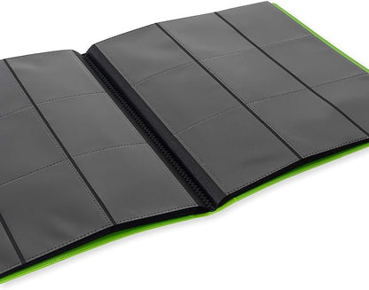 Vault X 9 Pocket Standard Strap Binder, Holds 360 Trading Cards in 20 Side-Loading Pages (Green)