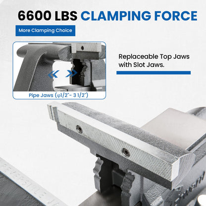 Forward CR40A 4.5 Inch Bench Vise Heavy Duty Vice with Anvil and 210 Degrees Swivel Base (4 1/2")