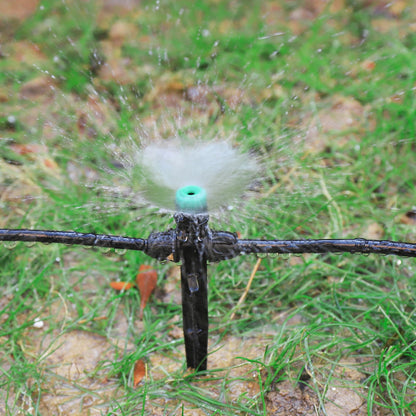 30 Pcs Drip Irrigation Sprayer Emitters for 1/4" Irrigation Tubing, Adjustable 360 Degree Water Flow Drippers on 6.5" Sturdy Stake with Double Lock Barbed Irrigation Drippers