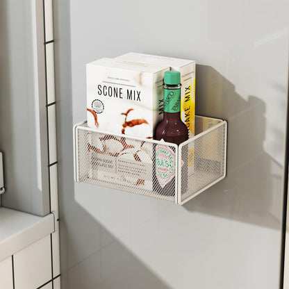 LIFEFAN Magnetic Basket Organizer Holder for Fridge Magnetic Storage Bin Box Containers for Refrigerator Whiteboard Classroom (Small, Black)