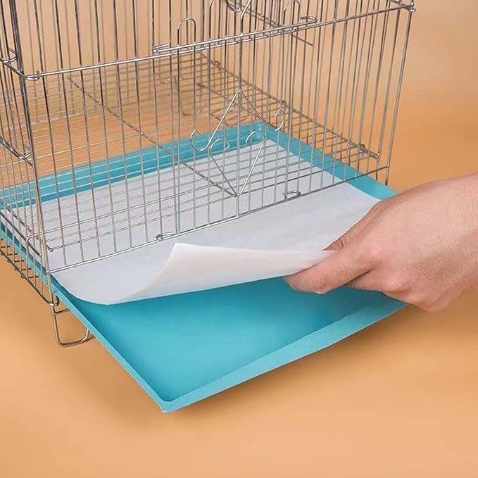 100 Sheets Bird Cage Liner Papers, Disposable Bird Cage Paper Liners, Cuttable Pet Animal Cages Cushion, Precut Absorbent Bird Paper for Bird Parrot Small Animal, 9.8'' X 11.8''
