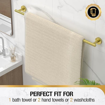 HITSLAM Gold 30 Inch Towel Bar for Bathroom, SUS304 Stainless Steel Bathroom Towel Rack Wall Mounted, Modern Home Decor Bath Towel Holder with Hardware Accessories (Total Length 31.6 Inch)