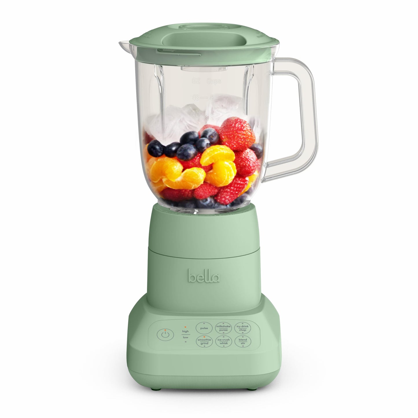 bella 10 Speed Countertop Blender, Juicer & Smoothie Maker, Fits-anywhere™ Kitchenware, Slim Flip & Store Design, Dishwasher Safe 48oz Capacity Pitcher & Lid, Stainless Steel Blade, 450 Watt, Oatmilk