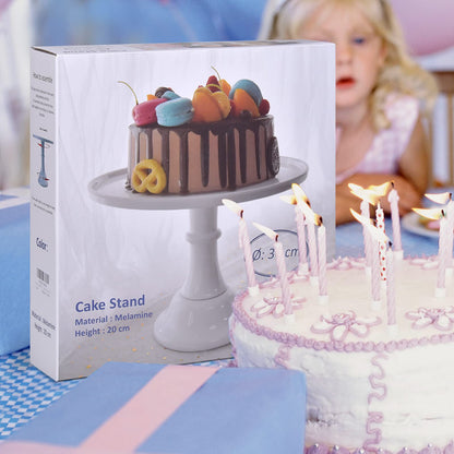 KLASKWARE 11-Inch Round Melamine Cake Stand, Purple Single-Tier Dessert Display Stand for Cakes, Cupcakes and Party Table Decor