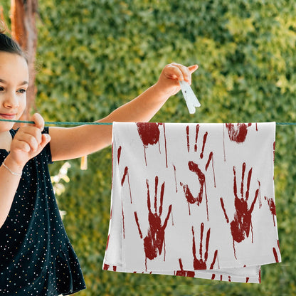 Pfrewn Red Bloody Scary Hands Hand Towels Set of 2 Halloween Fall Autumn Winter Bathroom Towel 16x30 in Soft Absorbent Guest Bath Towel Kitchen Dish Towel Spa Home Decor Gifts